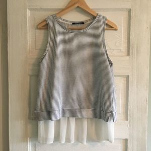 Swingy layered tank with split back detail